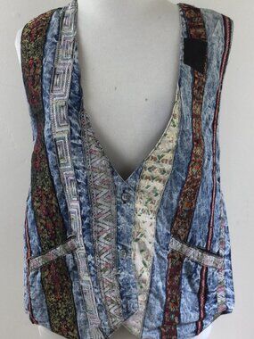 Vintage D.D. Designs 3-button Mixed Print Vest s